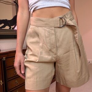 Banana Republic Beige Women's Pleated Belted Shorts